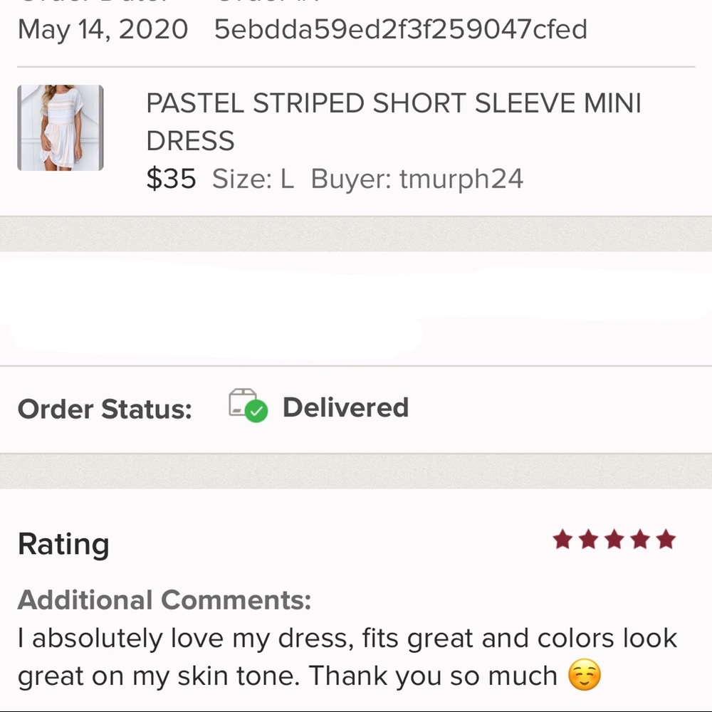 PASTEL CANDY STRIPED SHORT SLEEVE MINI DRESS - Picture 6 of 6
